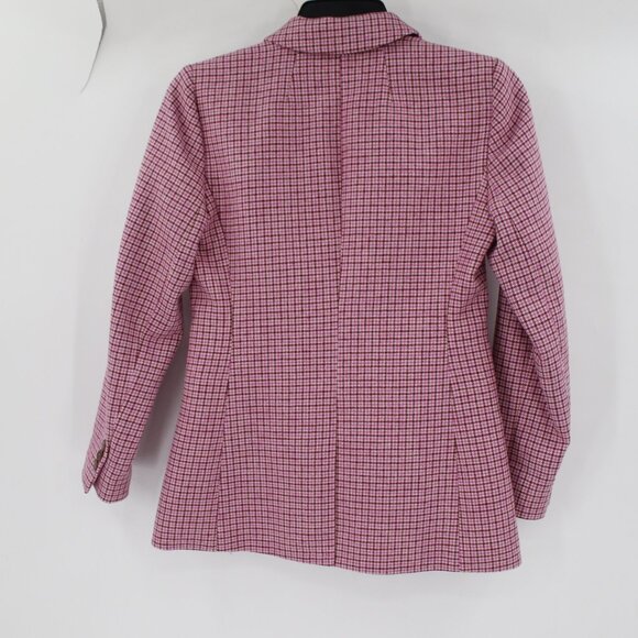J Crew Blazer Women 00P Plaid Houndstooth One Button Wool Blend Classic tweed - Picture 5 of 12